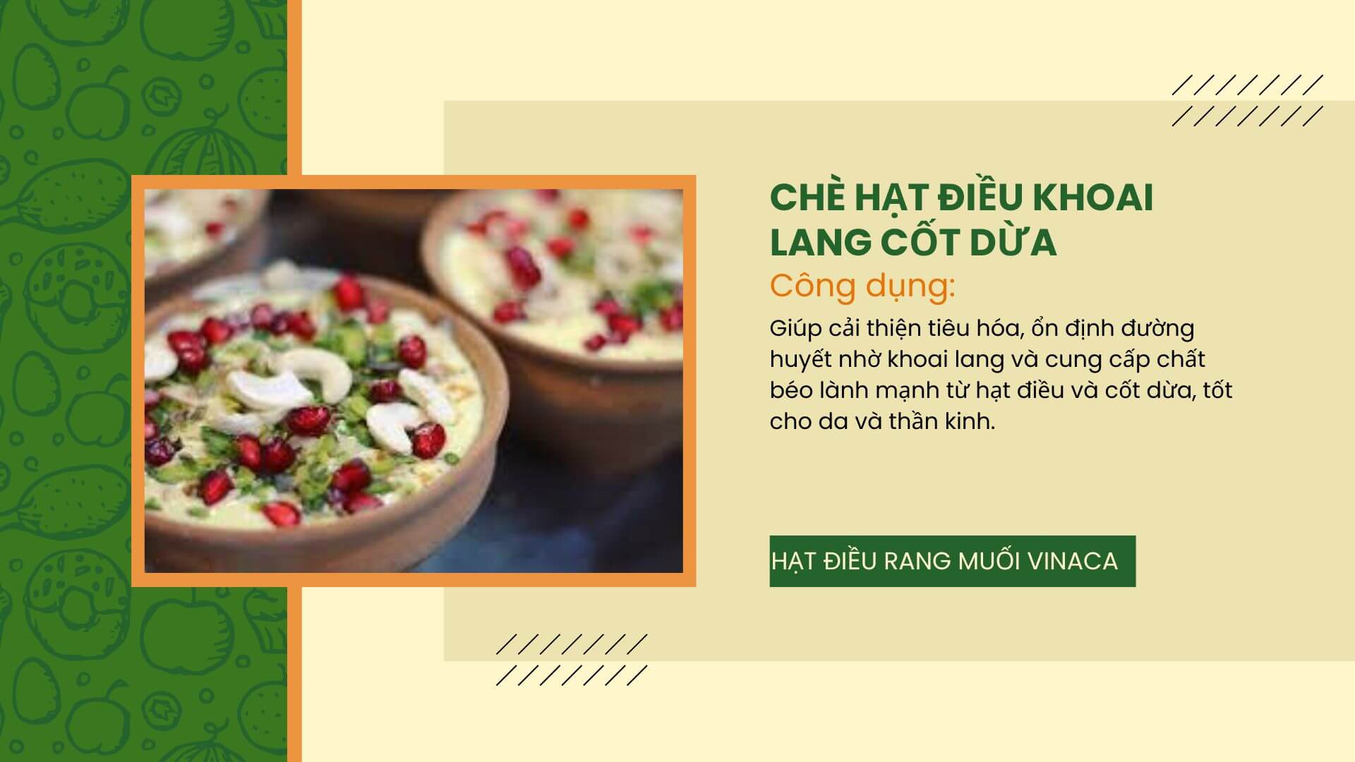 7 Cách chế biến Hạt điều vào món ăn Việt Chè hạt điều khoai lang cốt dừa