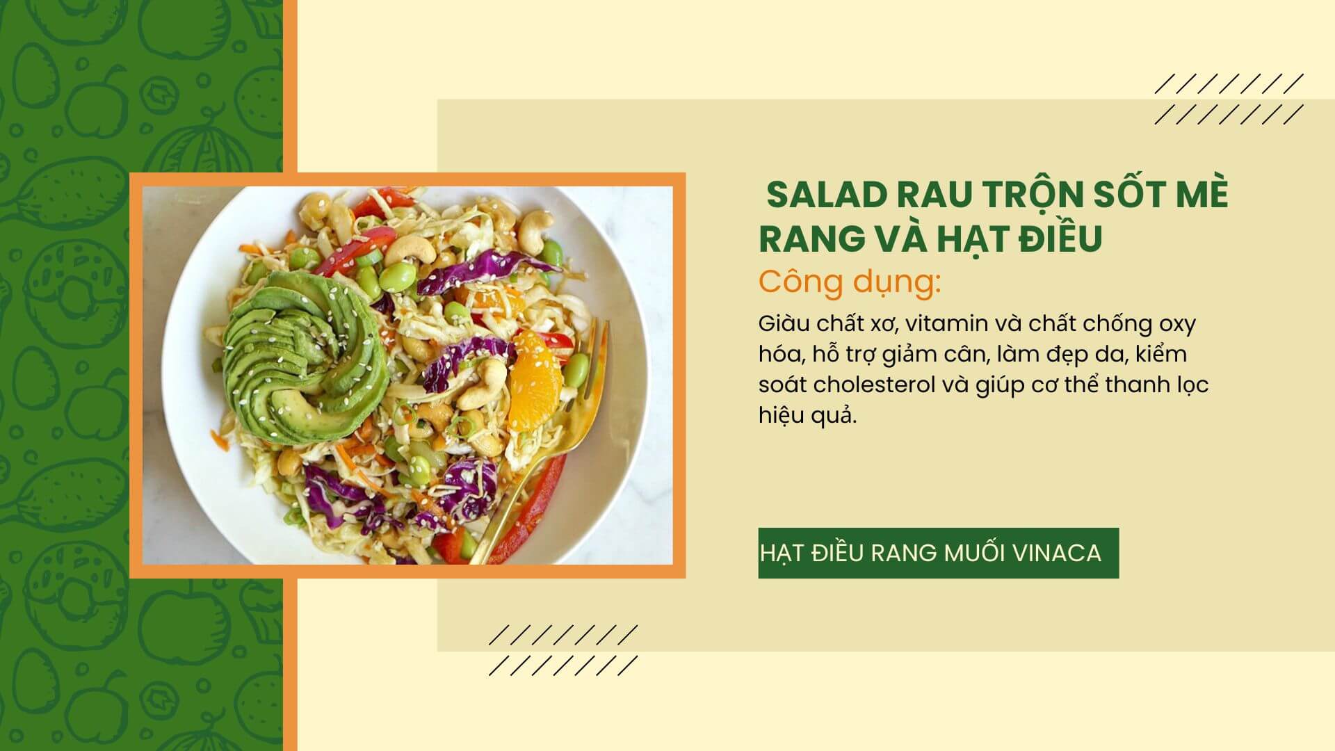 7 Cách chế biến Hạt điều vào món ăn Việt Salad rau trộn sốt mè rang và hạt điều