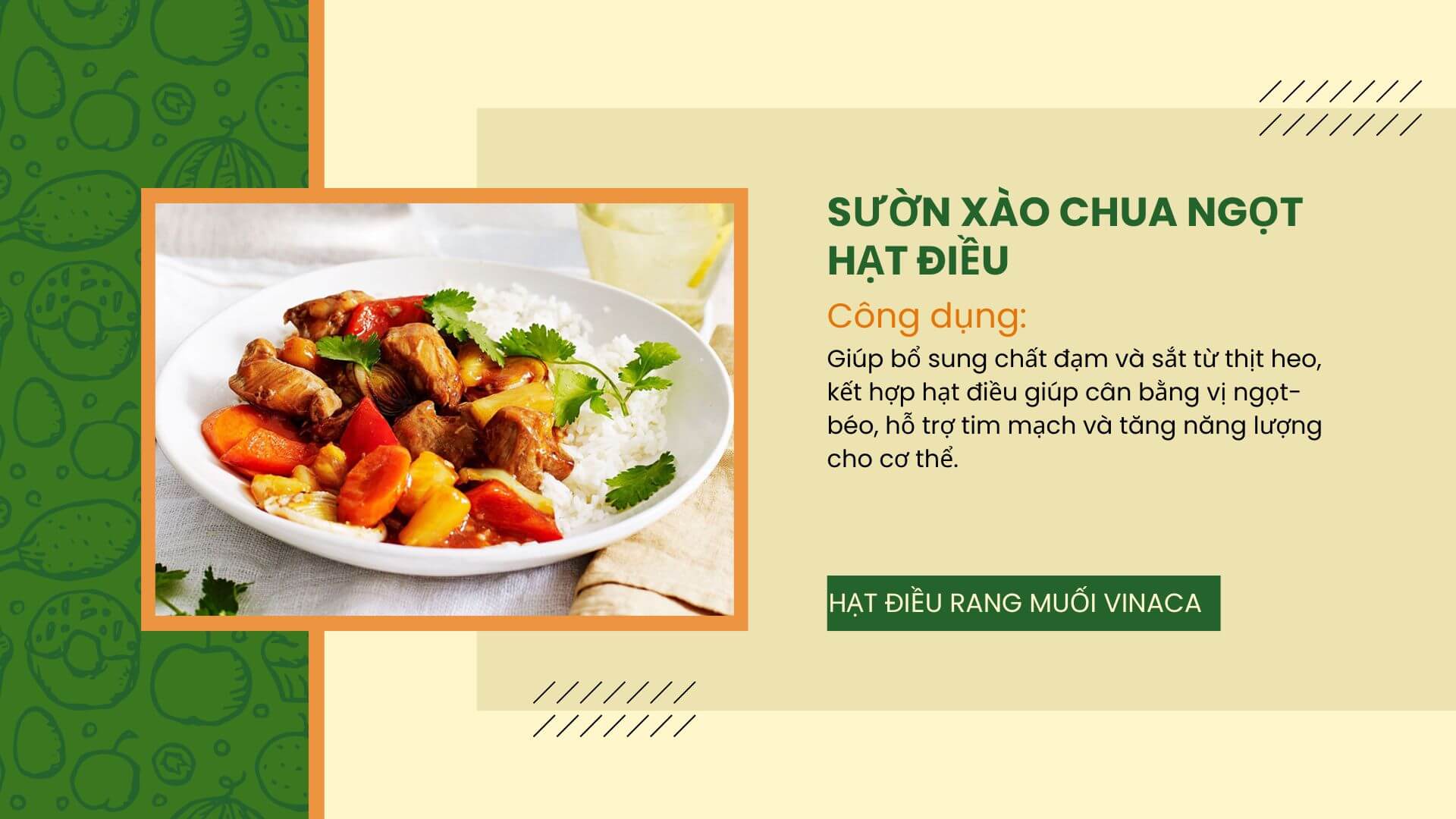 7 Cách chế biến Hạt điều vào món ăn Việt Sườn xào chua ngọt hạt điều