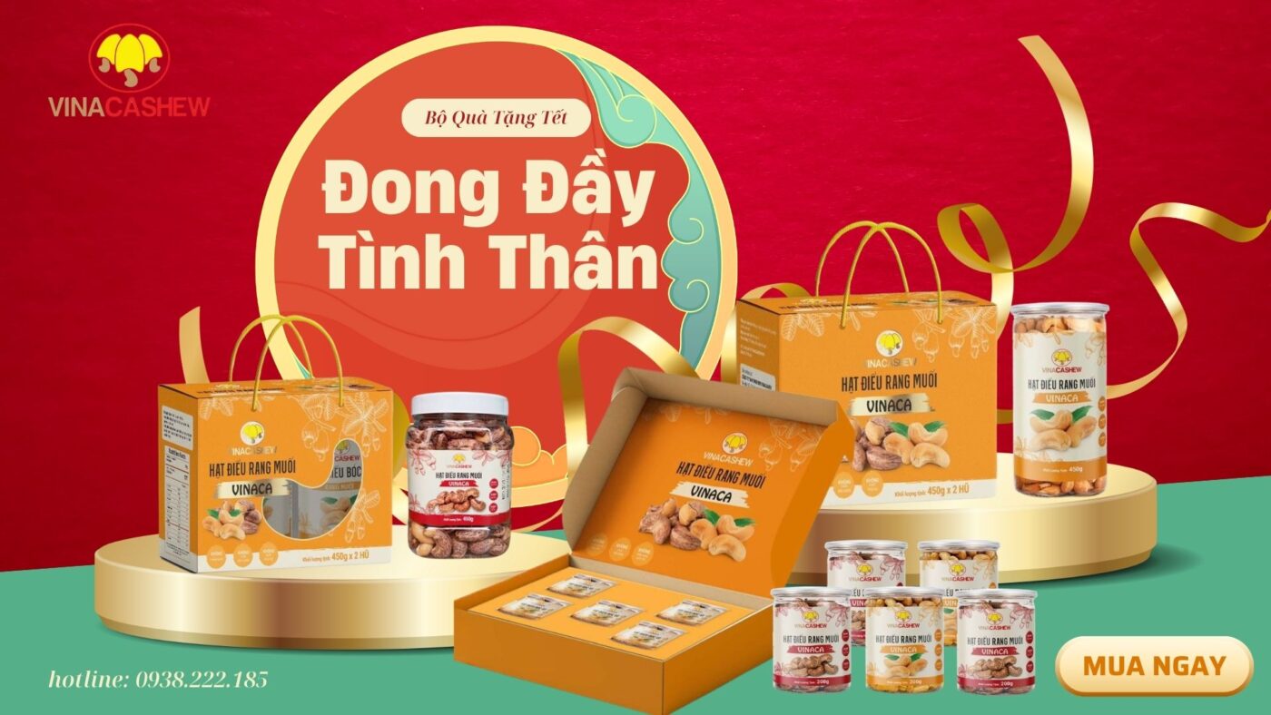 Giỏ Quà Tết Cao Cấp Hạt Điều Rang Muối Vinaca Giỏ Quà Tết Cao Cấp Hạt Điều Rang Muối Vinaca