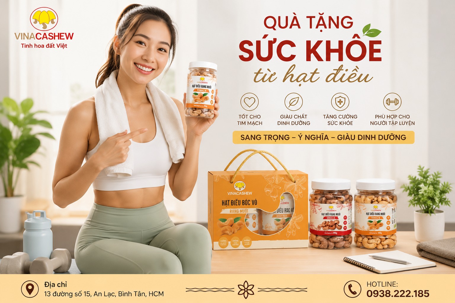 Quà tặng sức khỏe từ hạt điều – Sang trọng và nhiều ý nghĩa Quà tặng sức khỏe từ hạt điều