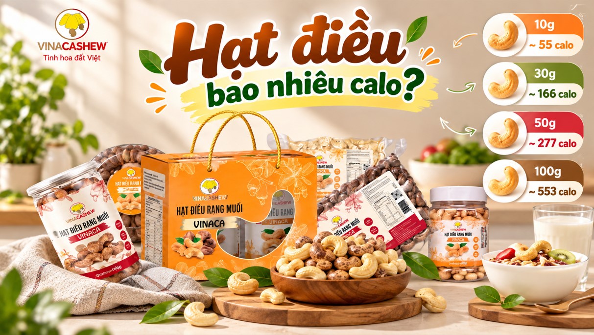 Hạt Điều Bao Nhiêu Calo? 30g, 50g, 100g Có Bao Nhiêu? hạt điều bao nhiêu calo